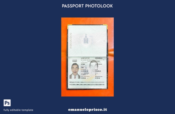 modello di aspetto fotografico del passaporto della Mongolia in stile verificato